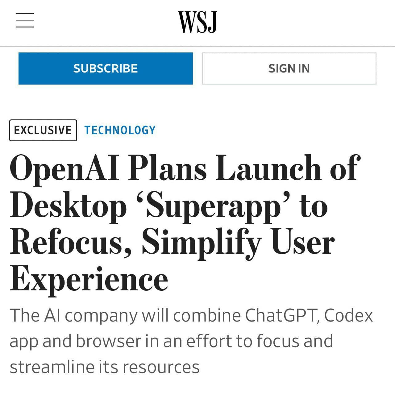OpenAI Super App concept